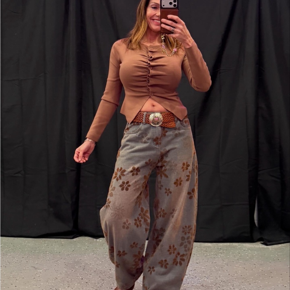 Fun Floral Wide-Leg Pants